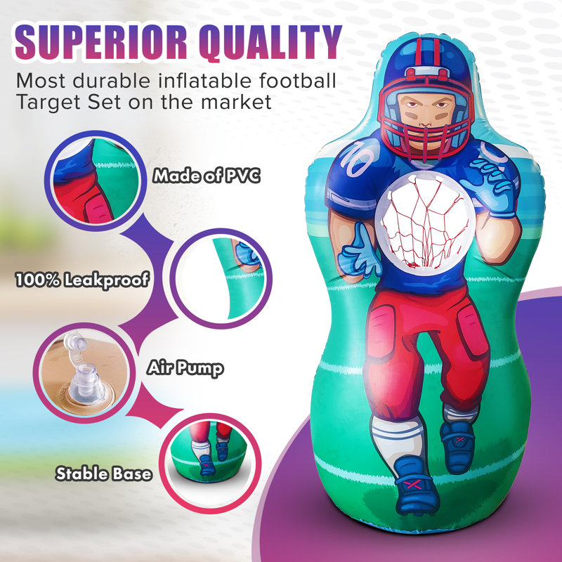 KOVOT Inflatable Football Target Set Inflates to 5 Feet Tall! Soft